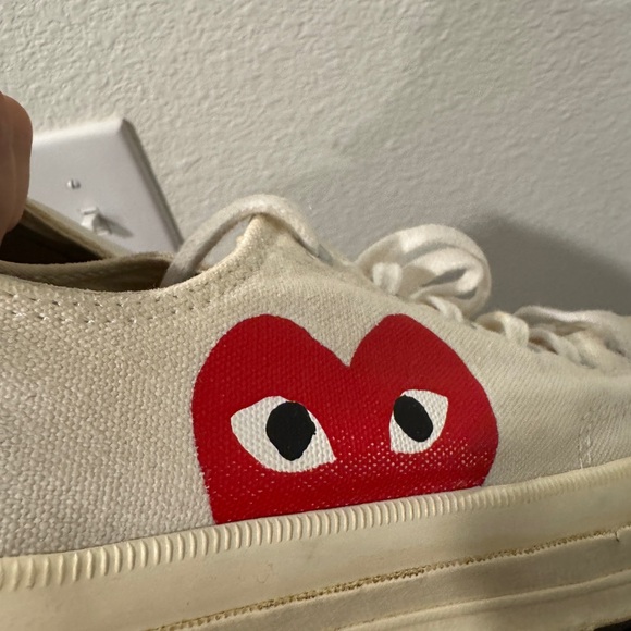 White Converse x PLAY Comme des Garçons Chuck 70 Size 8 Men’s, Women’s 10 CDG - Picture 3 of 5